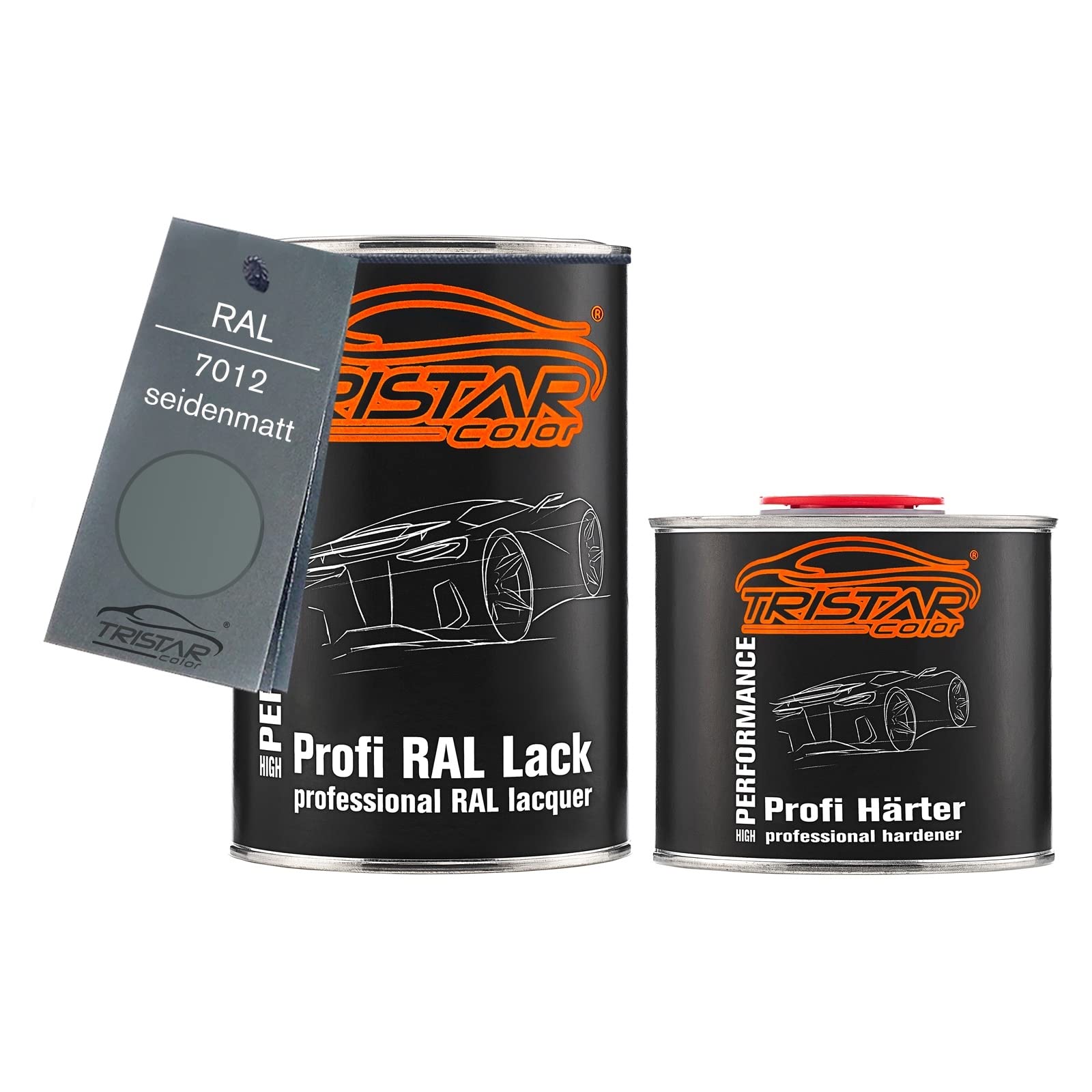 TRISTARcolor RAL 7012 Basaltgrau seidenmatt Lack Dose + Härter 1,5 L