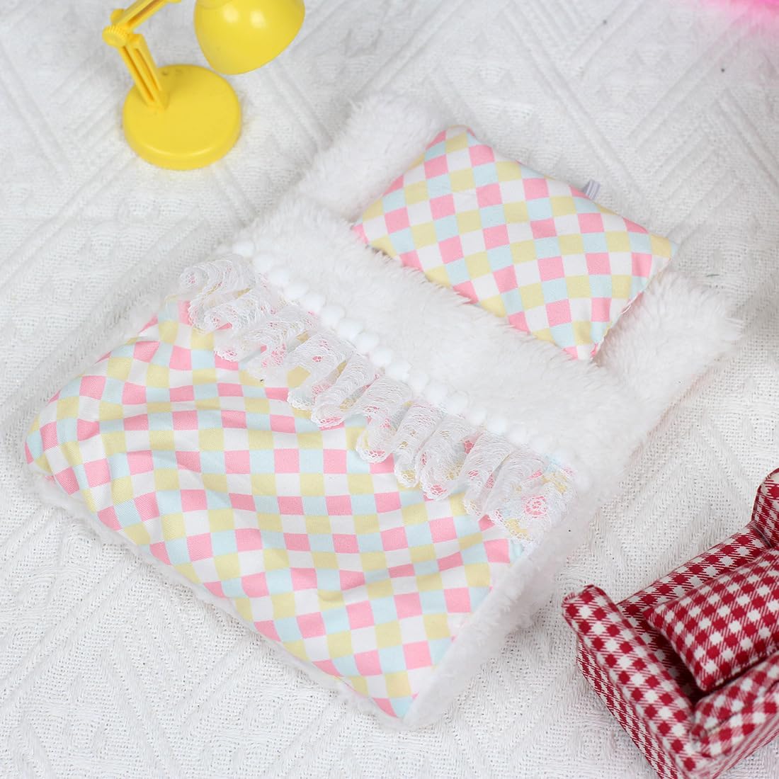 17cm Macaron Labufu Blue Pyjamas and Blue Bedding Set Blanket, Bed Sheets, Pillows, and Pyjamas, 6-Piece Set Bedding Set Cosy Home Gift