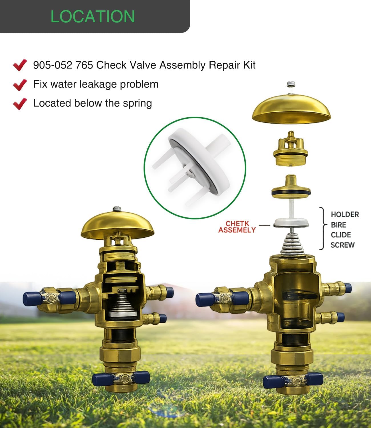 905-052 765 Check Valve Assembly Repair Kit, Fit for Model 1"-1-1/4" in Pressure Vacuum Breaker