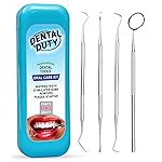 Dental Duty Dental Tools, Dental Pick for Teeth Cleaning Tools - Plaque Remover for Teeth with Teeth Cleaning Kit - Stainless Steel Dental Mirror for Teeth, Scraper and Scaler, (Aqua)