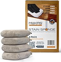 MaKRS Stain Sponge 4-Pack: Lint-Free, Snag-Free Wood Stain Applicators for Streak-Free Finishes on All Wood Surfaces
