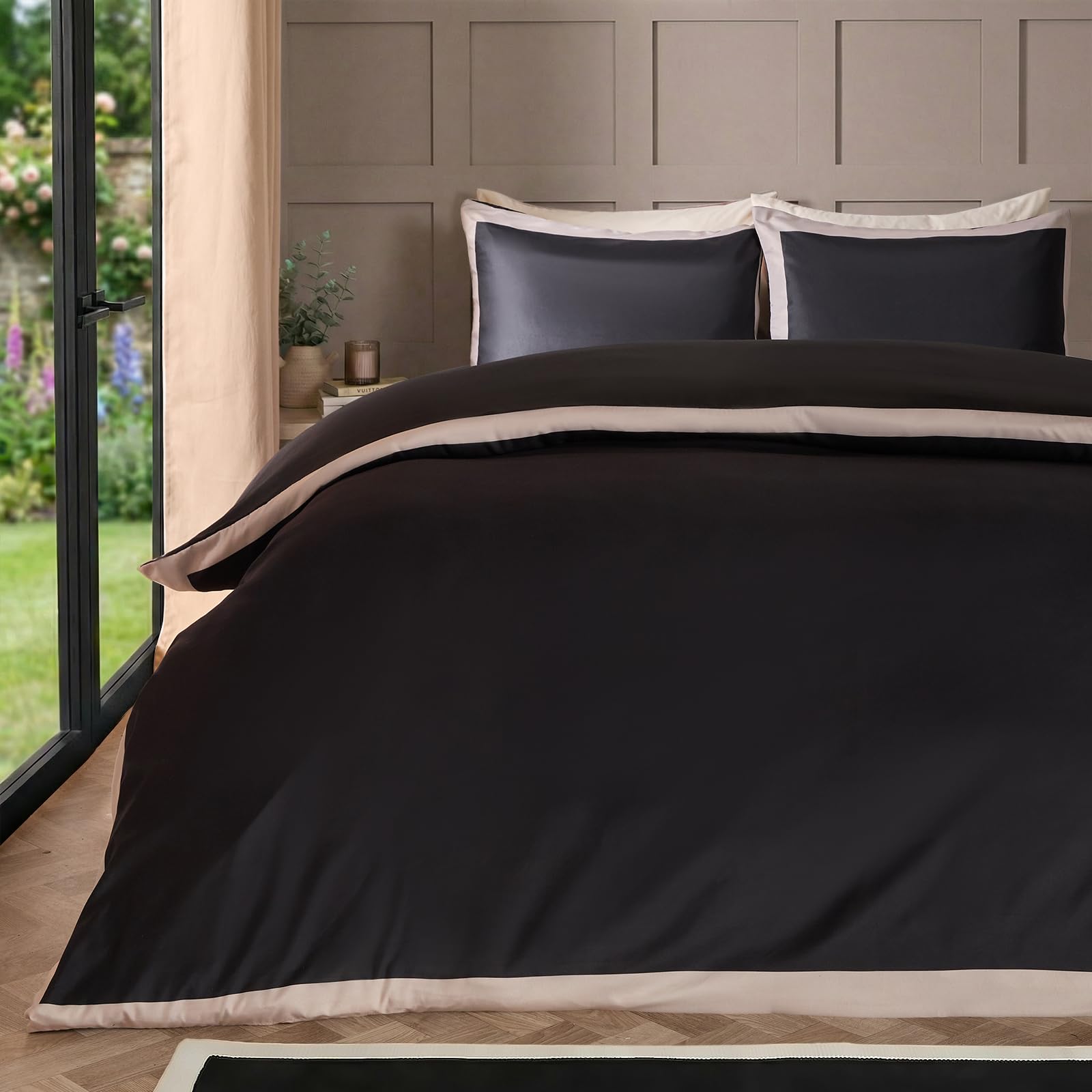 OHS King Size Duvet Cover Set - Microfibre - Dark Brown