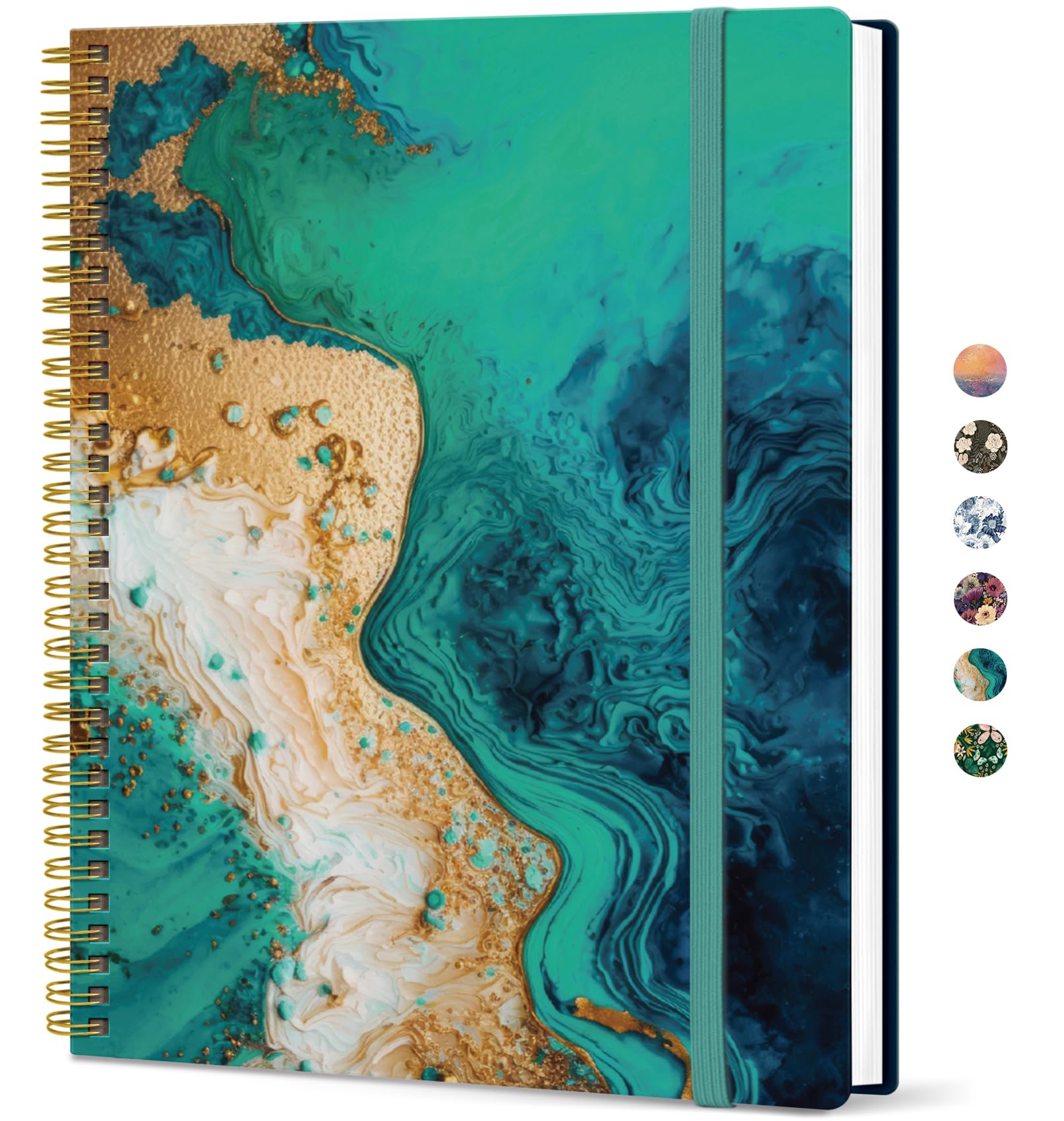 Taja Large Spiral Lined Journal for Women, 8.5" x 11" Notebooks for Work Collge Ruled, A4 Aesthetic Cute Journaling Notebooks for Writing, Plastic