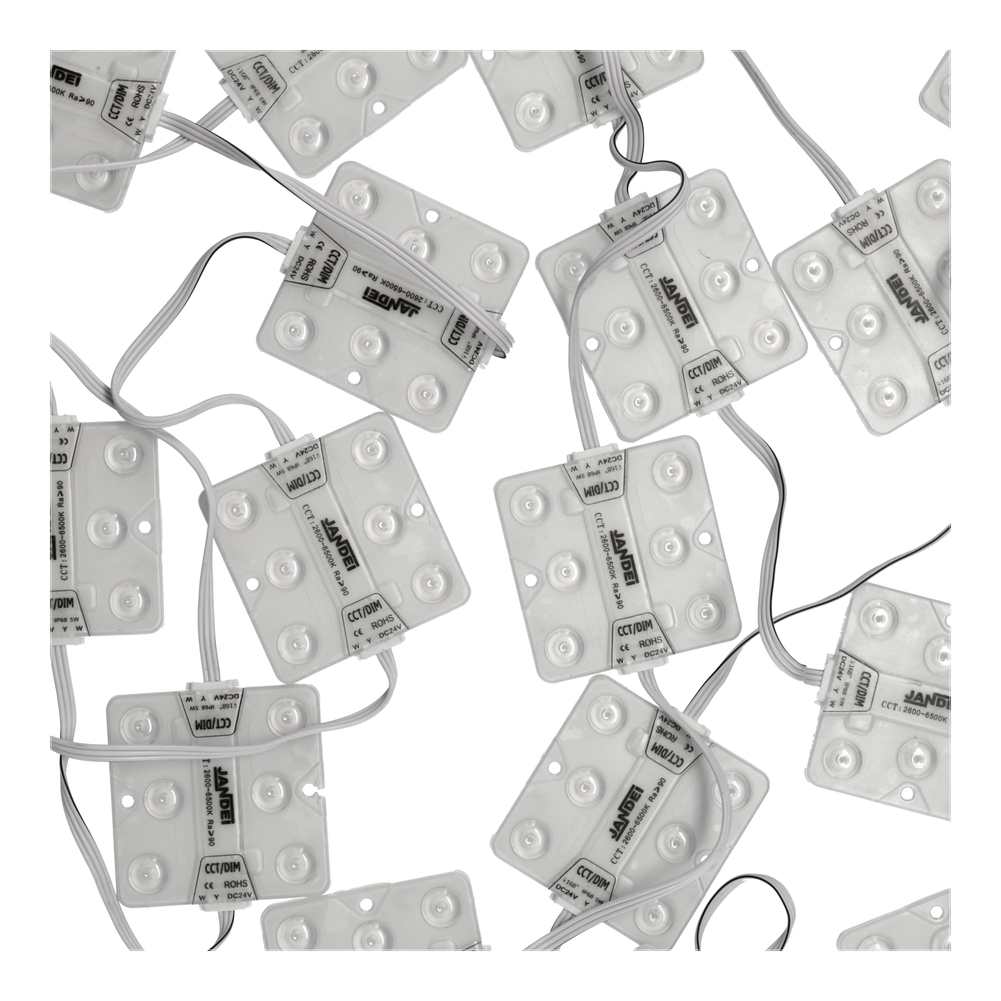 Jandei - Module LED RGBIC Pixel 24V. Chaîne de 25 unités. 6 LED par module. 3,6 W/module. IP68