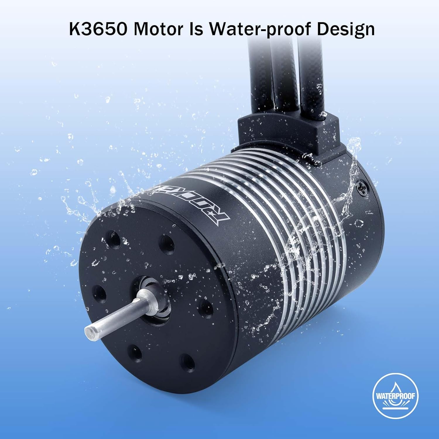 SurpassHobby 3650 Brushless Motor 5200KV 3.175mm Shaft Waterproof Motor for Most of 1/10 Scale RC Truck On Road Off Road Car