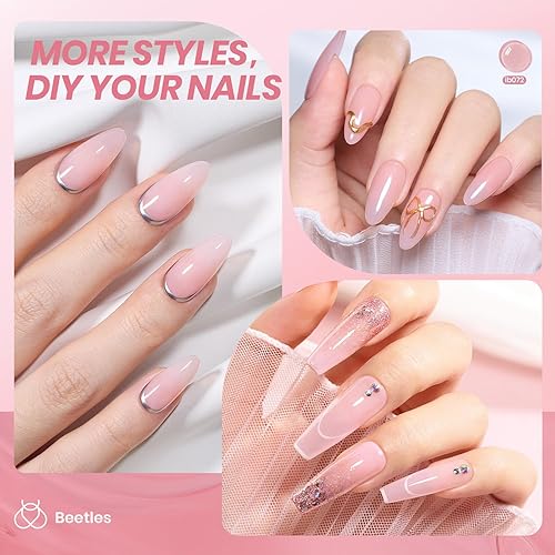 Miniatura 457 de Beetles Nude - Esmalte de uñas en gel natural de 15ml/0.5 onzas líquidas, color neutro, color crema, translúcido, lámpara LED UV para uñas, 15ml/0.5