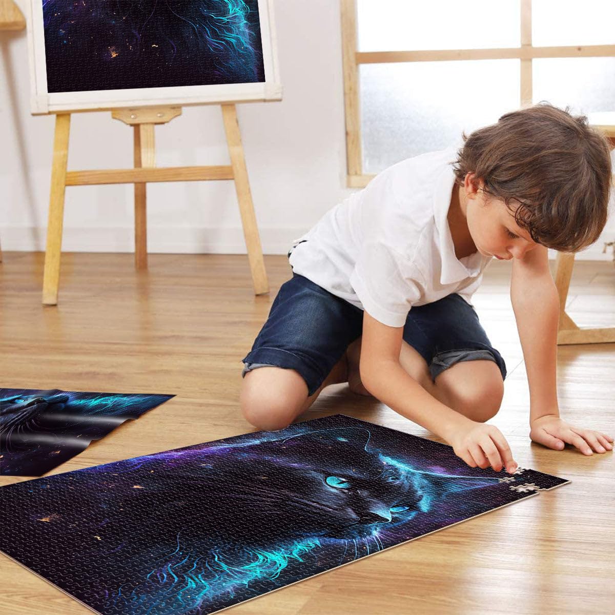 Puzzle per adulti e bambini Happy Golden Hair per adulti 2000 pezzi Puzzle 70 x 100 cm Puzzle di carta grigia per adulti bambini 14+ regalo di compleanno, regali per adulti