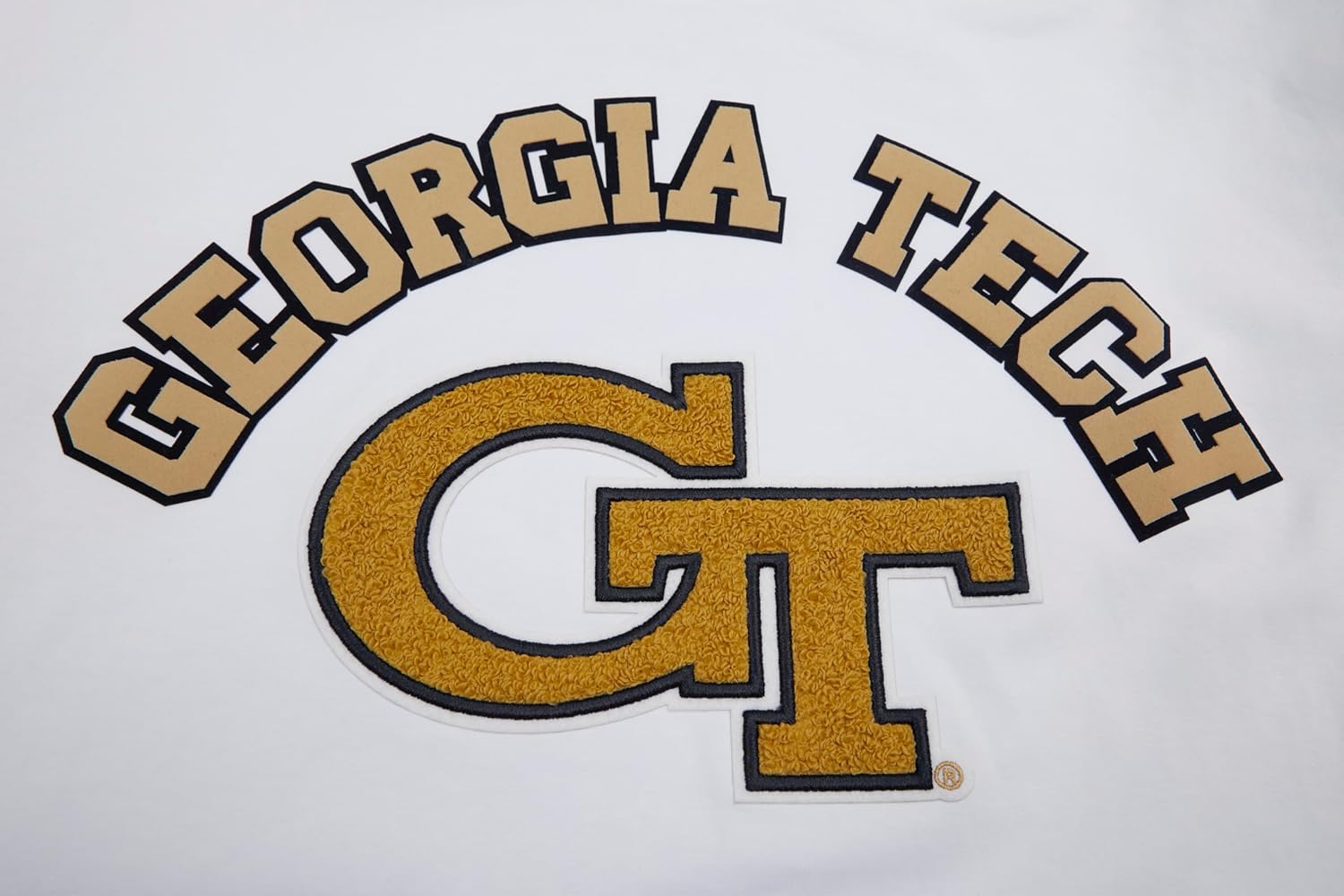 Pro Standard Mens Georgia Tech Classic Chenille Short Sleeve Tee White 2XL - Image 5
