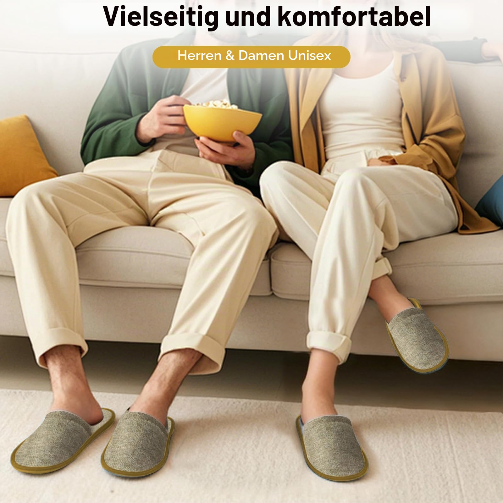 Tissting Gästehausschuhe, rutschfeste Unisex-Hausschuhe mit atmungsaktivem Vlies und EVA-Sohle, geschlossene Spitze, 30 Paar für Hotel, Sauna und Reise