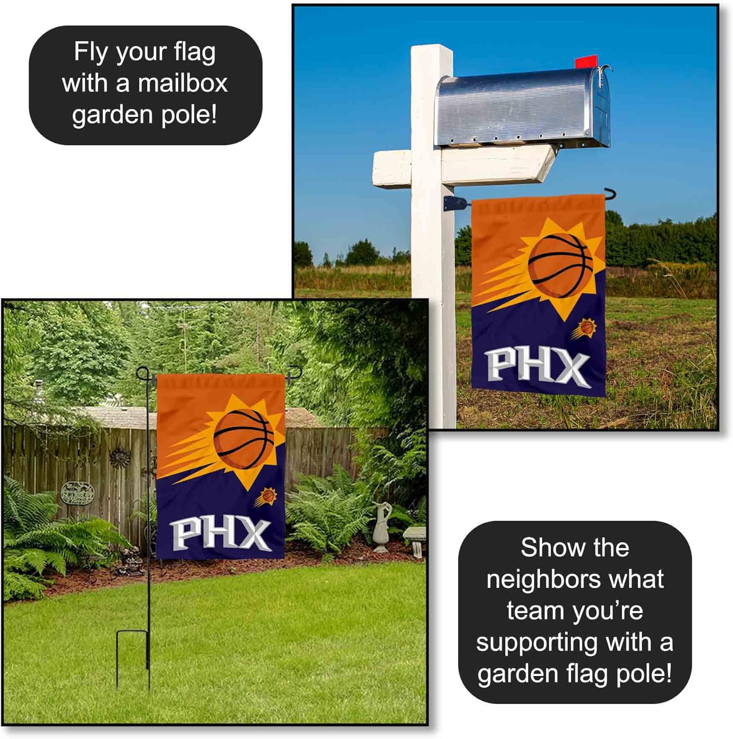 Phoenix Suns Double Sided Garden Flag