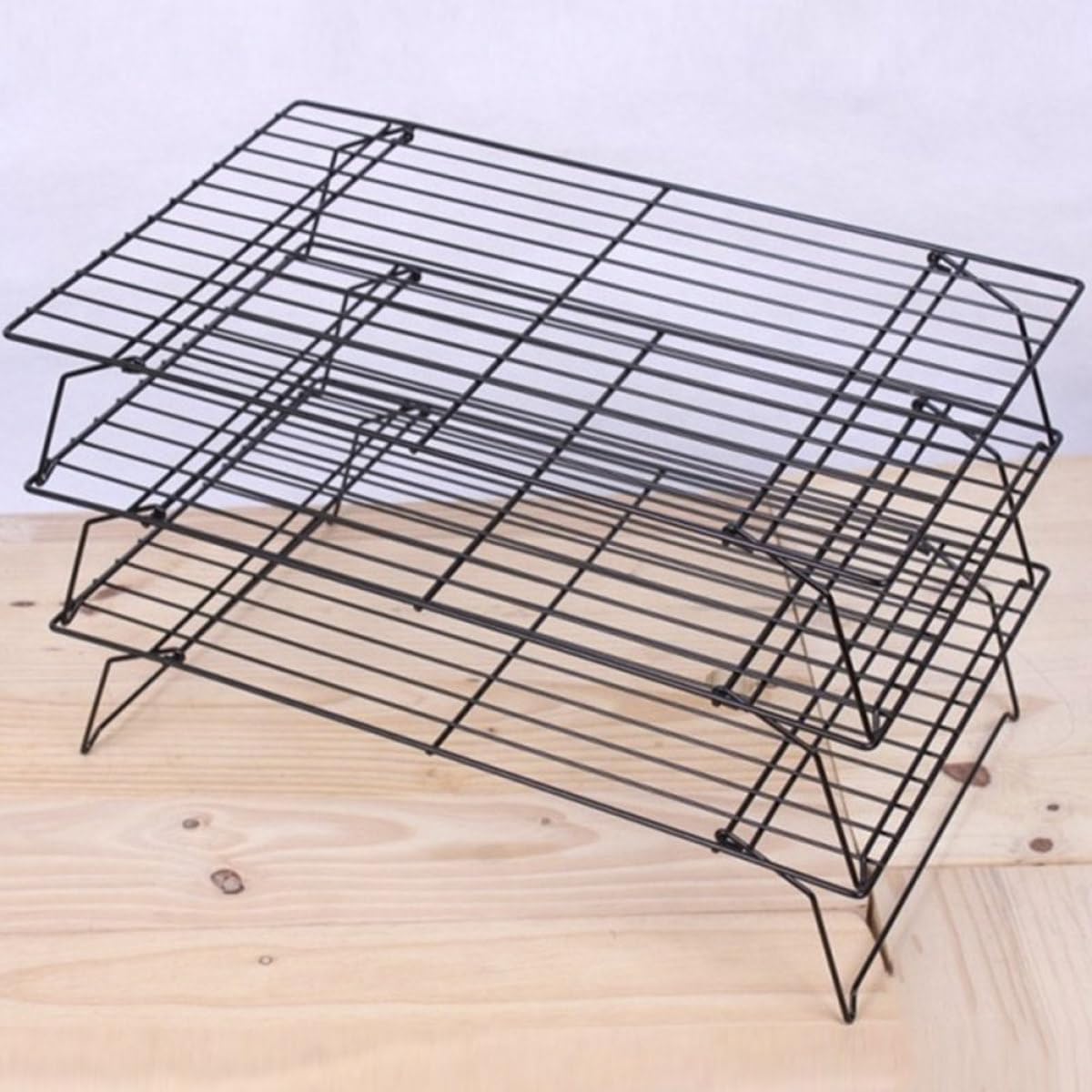 BESPORTBLE 3pcs Large Foldable Non-stick Cooling Rack Set, Thickened Wear-resistant Household Baking Rack for Cookies, Bread, and Cakes, Convenient Kitchen Bread Supplies