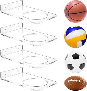 4 Pcs Basketball Holder Wall Mount