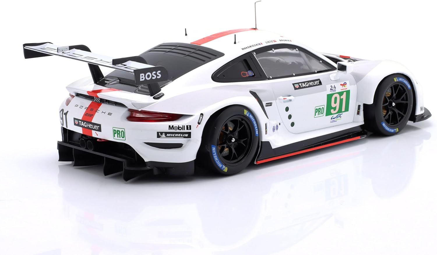 OPO 10 - Car Compatible with Porsche 911 RSR #91 Winner LMGTE Pro 24h Le Mans 2022 Porsche GT Team 1/18 Scale IXO 18-23027