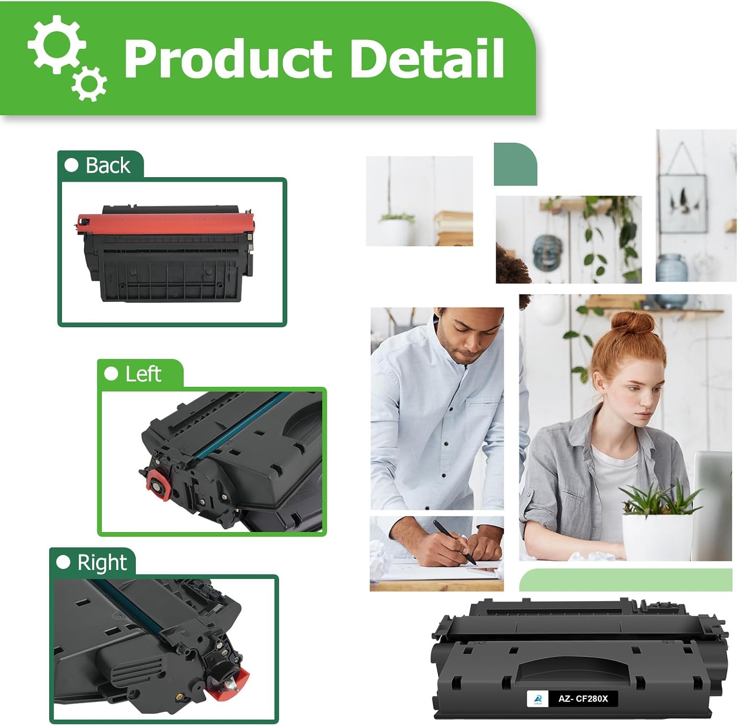 CF280X 80X M401n Toner Cartridge Black Replacement for HP 80X 80A CF280X CF280A for HP LaserJet Pro 400 M401n M401dn MFP M425dn M401dne M401dw M425dw M401 M425 Printer Toner Ink 2-Pack