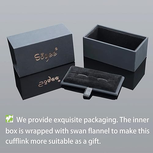 Vista 7 de Sogee Gemelos chapados en oro de 18 quilates de cristal negro para hombre, cuadrados, elegantes, gemelos para negocios, bodas, fiestas, regalo único