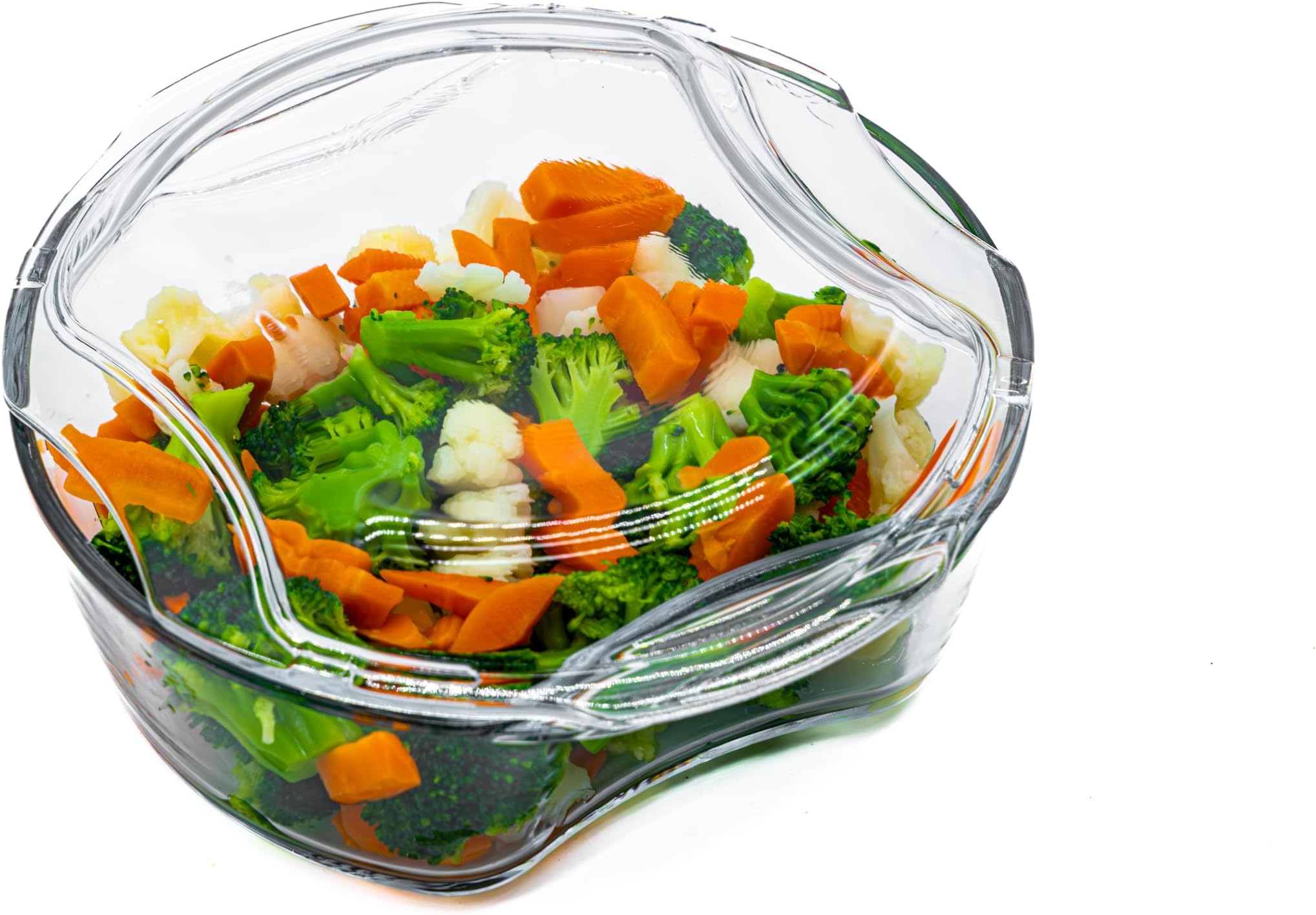 TOCYORIC Microwave Glass Steamer, Microwavable Vegetable Steamer, 100% Glass, Oven Safe Too!