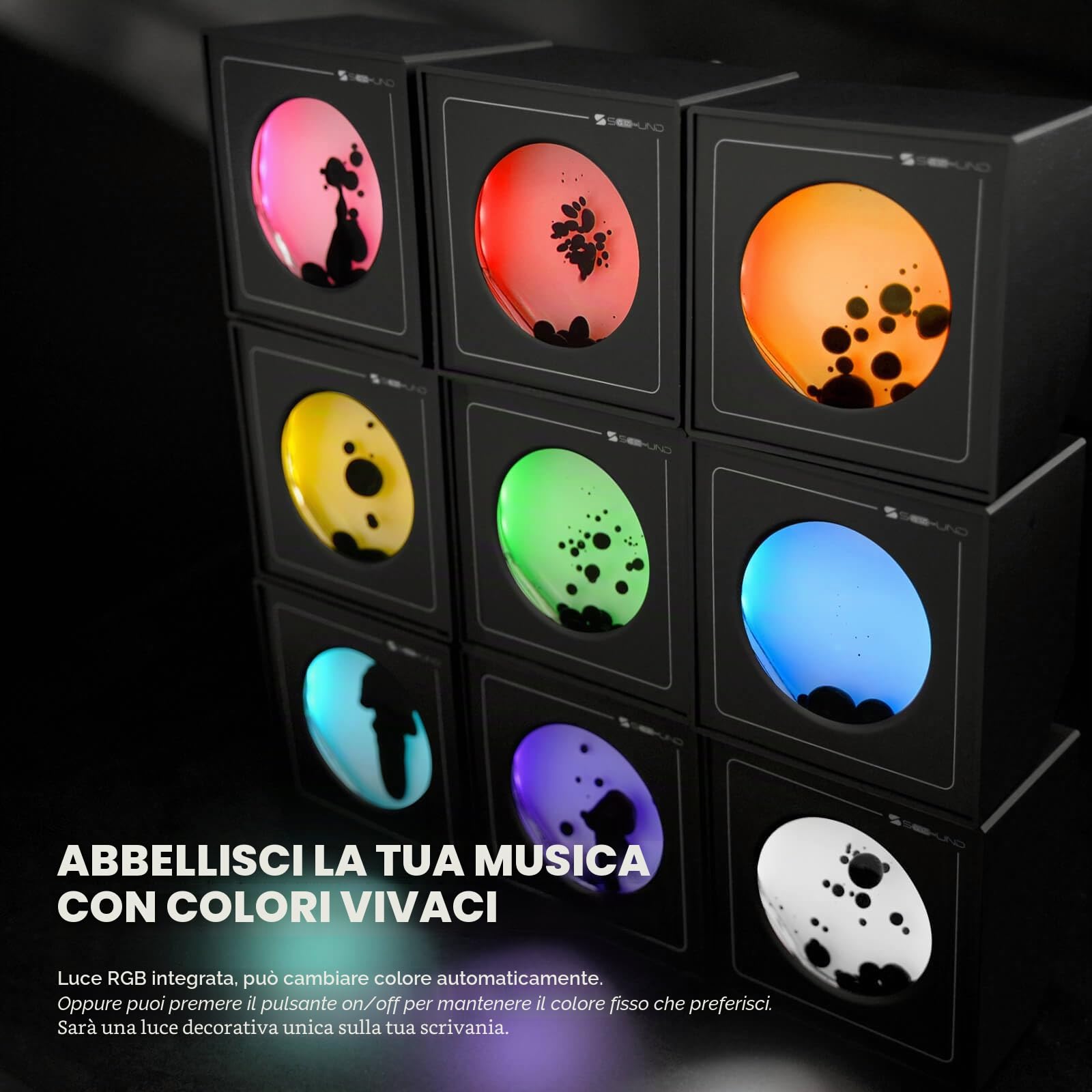 sovenomund Dancing Ferrofluid Altoparlante, Visualizzatore di suoni, soggiorno e ufficio, regalo per padre e marito (senza altoparlante)