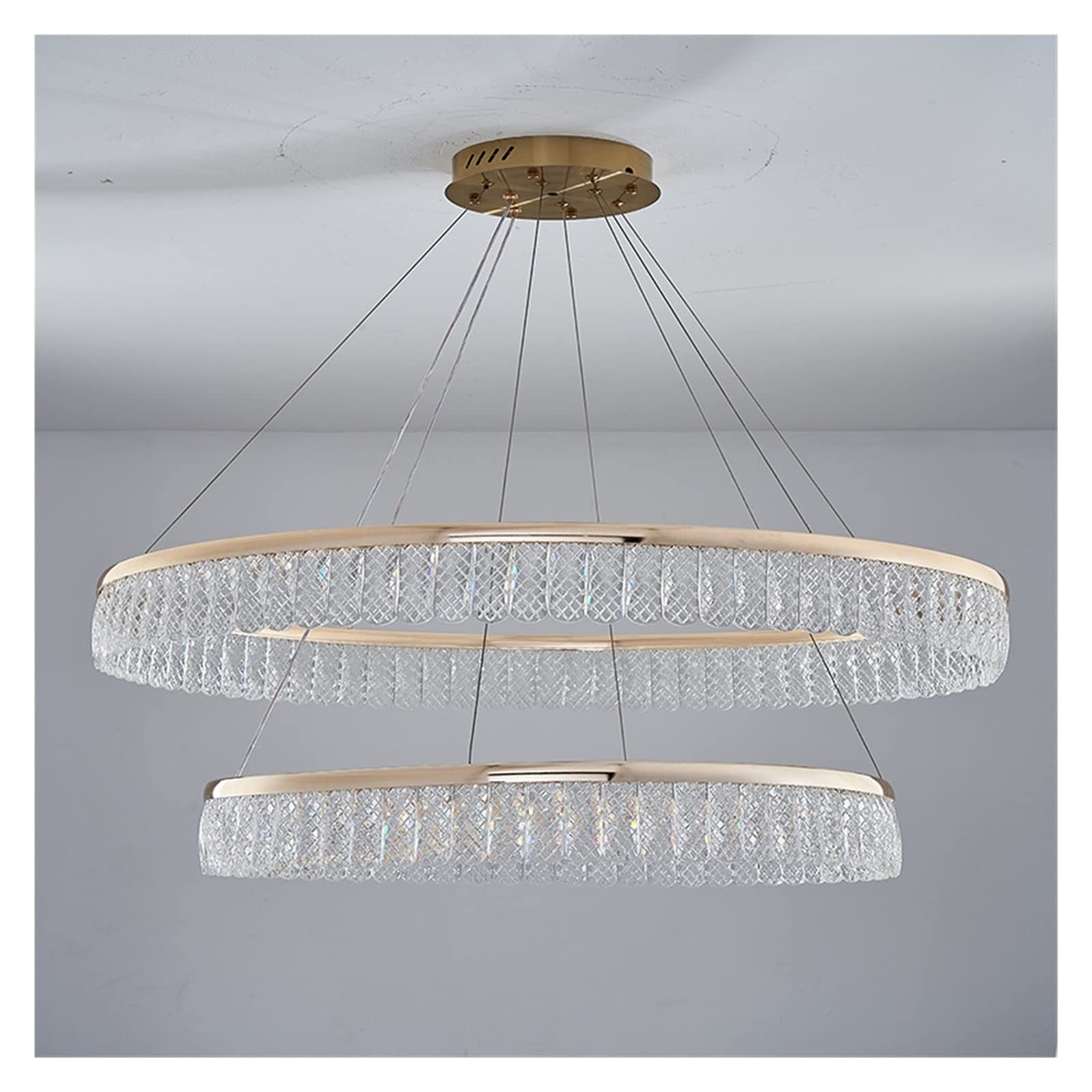 Lustre cercle cristal LED d40cm pour illuminer vos repas au salon et restaurant