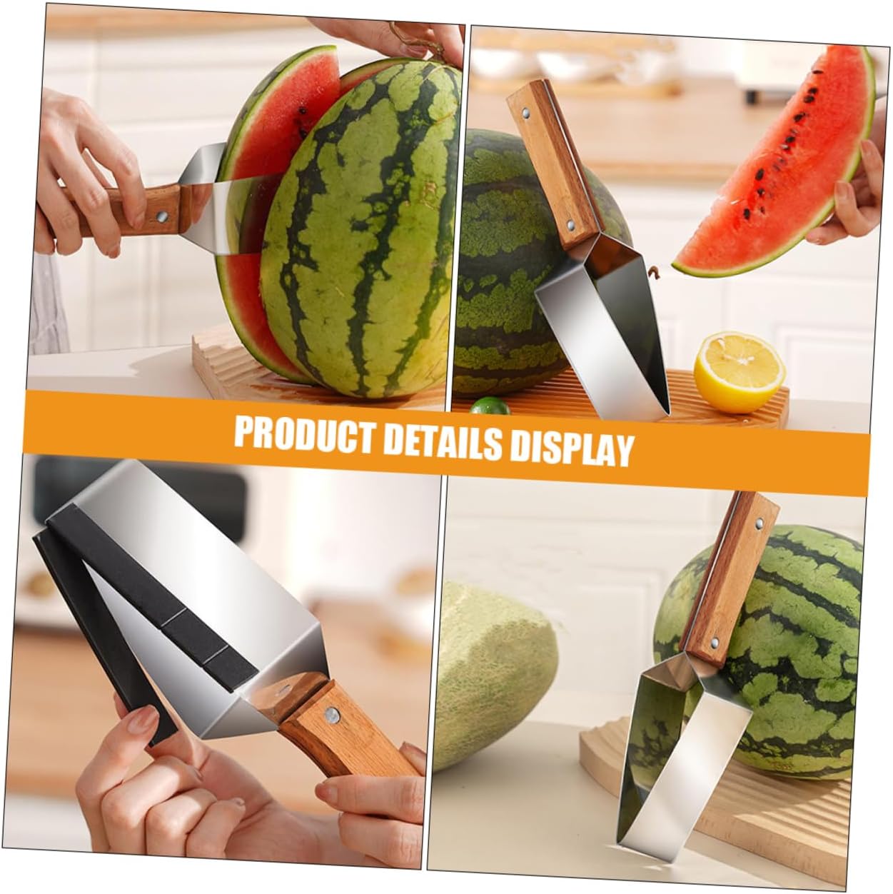 Unomor Ergonomic Design Watermelon Slicer Stainless Steel Quick and Effortless Cutting