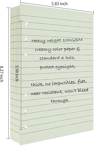Miniatura 6 de Papel de Recambio A5 de 90+54+14 con Insertos de Planificador de Calendario Semanal Mensual Sin Fecha, Papel de Hojas Sueltas de 6 Anillas con