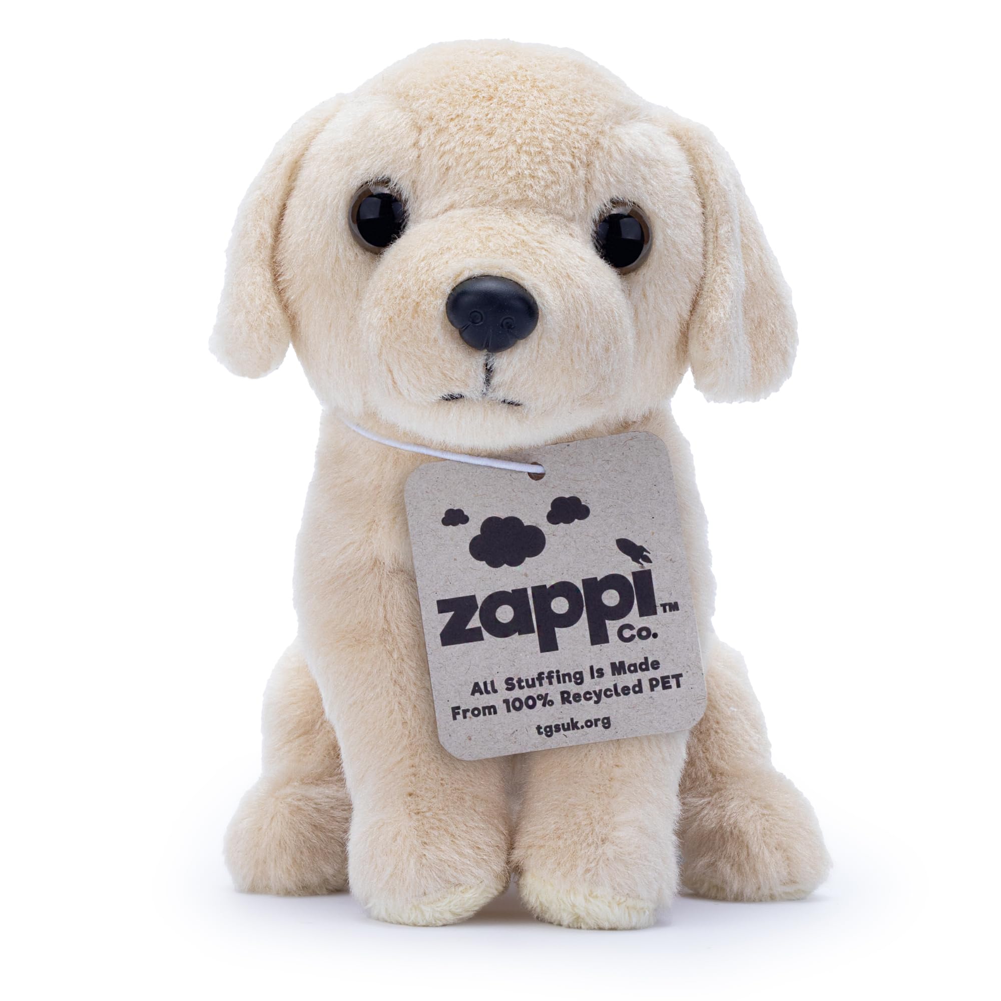 Zappi Co Palm Pups Labrador Dog Plush Toy (15cm) - Snowy Lab Pup - Soft, Cuddly, 100% Recycled - Ideal Companion for Doggy Lovers - Image 2