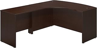 Bush Business Furniture Series C Elite 60W x 43D Left Hand Bowfront Desk Shell with 36W Return in Mocha Cherry