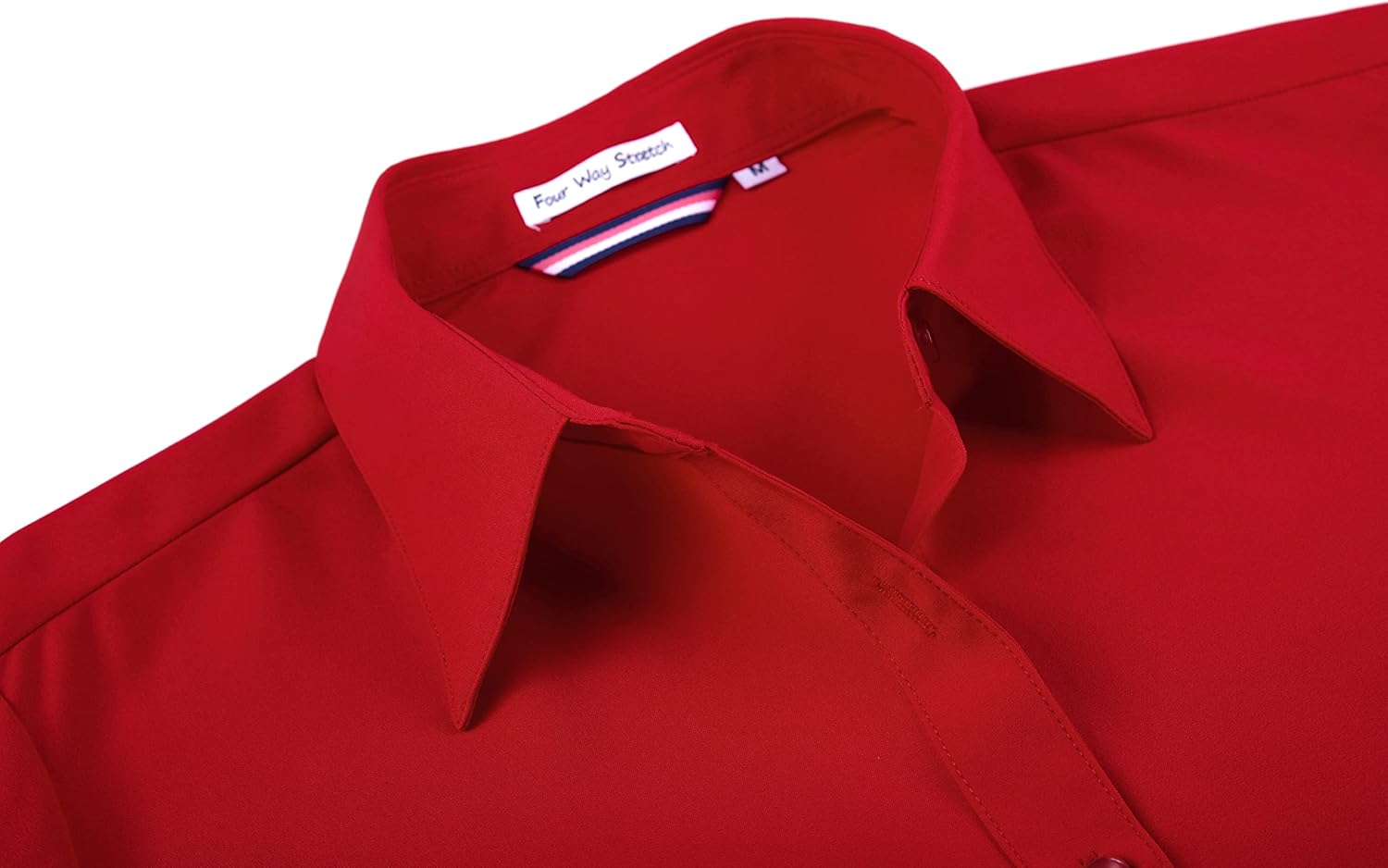 Alex Vando Womens Dress Shirts Wrinkle Free Regular Fit Long Sleeve Stretch Work Shirt - Image 2