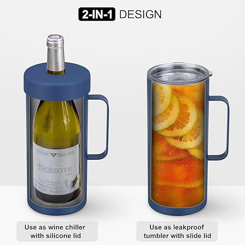 Miniatura 2 de MAXSO Cubo enfriador de vino, enfriador portátil de botellas de champán y vino de 25.4 fl oz, mantiene el vino y las bebidas frías, acero inoxidable
