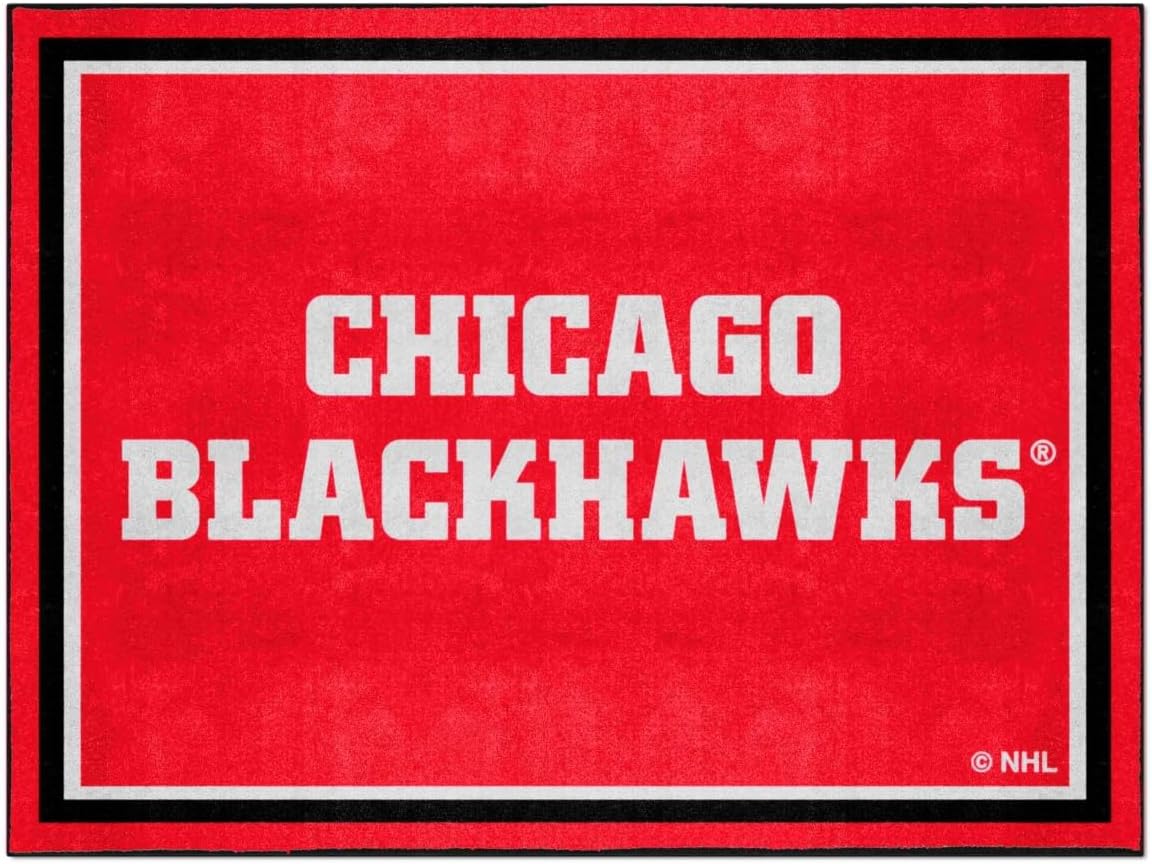 FANMATS 38540: Chicago Blackhawks 8Ft. X 10 Ft. Plush Area Rug