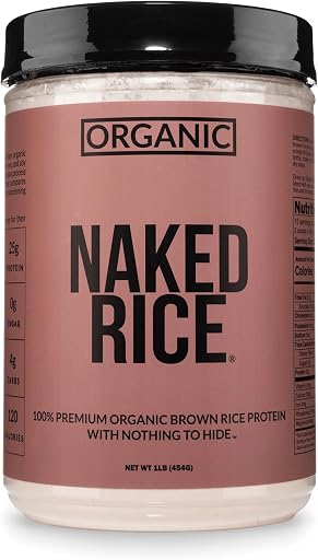 NAKED Rice 1Lb - Organic Brown Rice Protein Powder - Vegan Protein Powder, GMO Free, Gluten Free & Soy Free. Plant-Based Protein, No Artificial Ingredients - 15 Servings