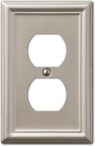 Miniatura 16 de Amerelle 149RBN 1 placa de pared con interruptor, 1 salida dúplex, níquel cepillado (Paquete de 2) Bronce Envejecido,cepillado níquel