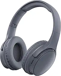 Fone De Ouvido Bluetooth 5.4 Headphone Sem Fio Fone Corrida Academia Com Cancelamento de Ruído On-ear com Microfone HD, Cancelamento de Ruído, Compatível com PC e Smartphone (Cinza)