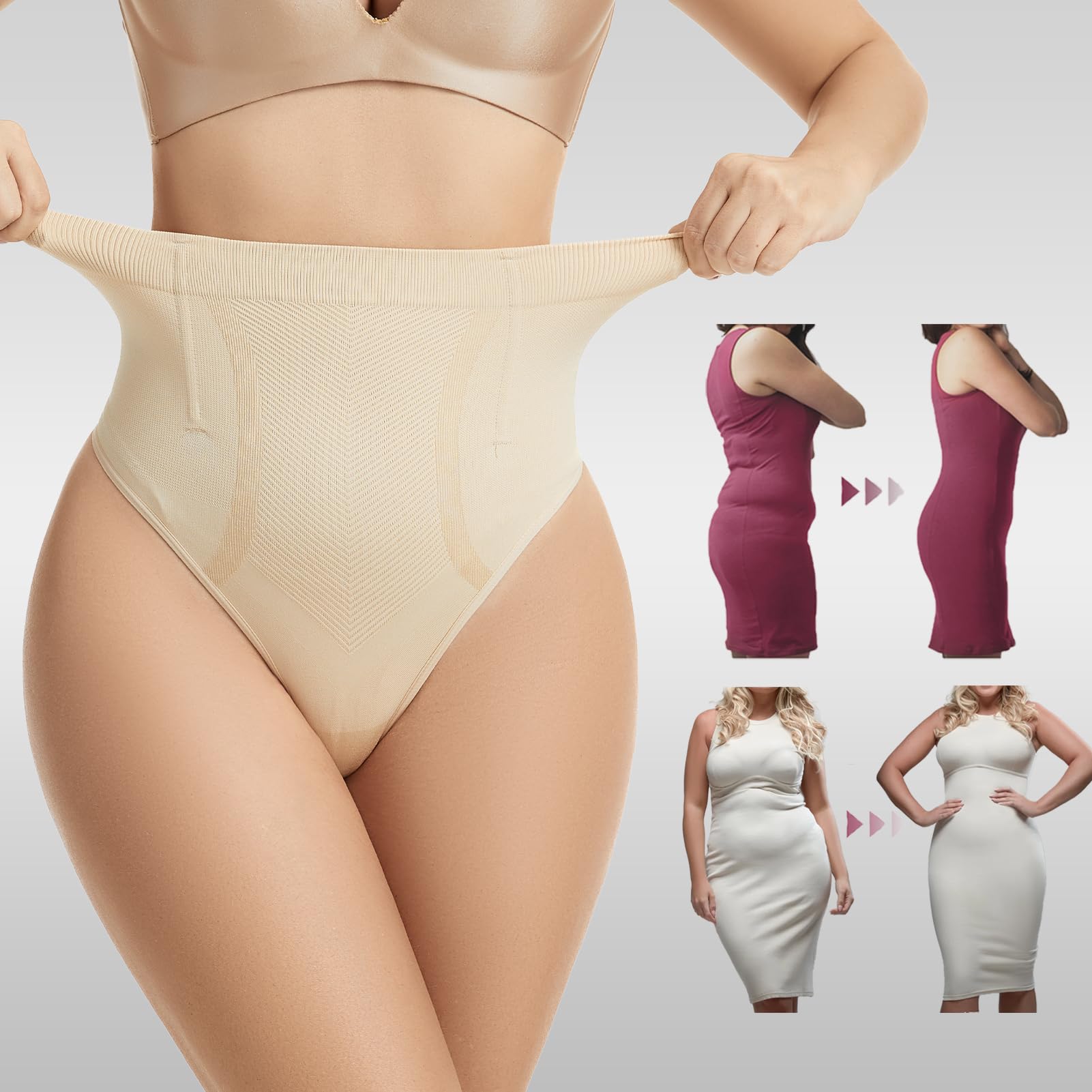 KSKshape Bielizna modelująca brzuch stringi dla kobiet wyszczuplające stringi bezszwowe bielizna modelująca sylwetkę