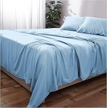King Bed Sheet Set (Sky Blue) – Soft Brushed Microfiber Bedding with Flat Sheet, Fitted Sheet & Pillowcases – Deep Pocket, Fade Resistant, Easy Care