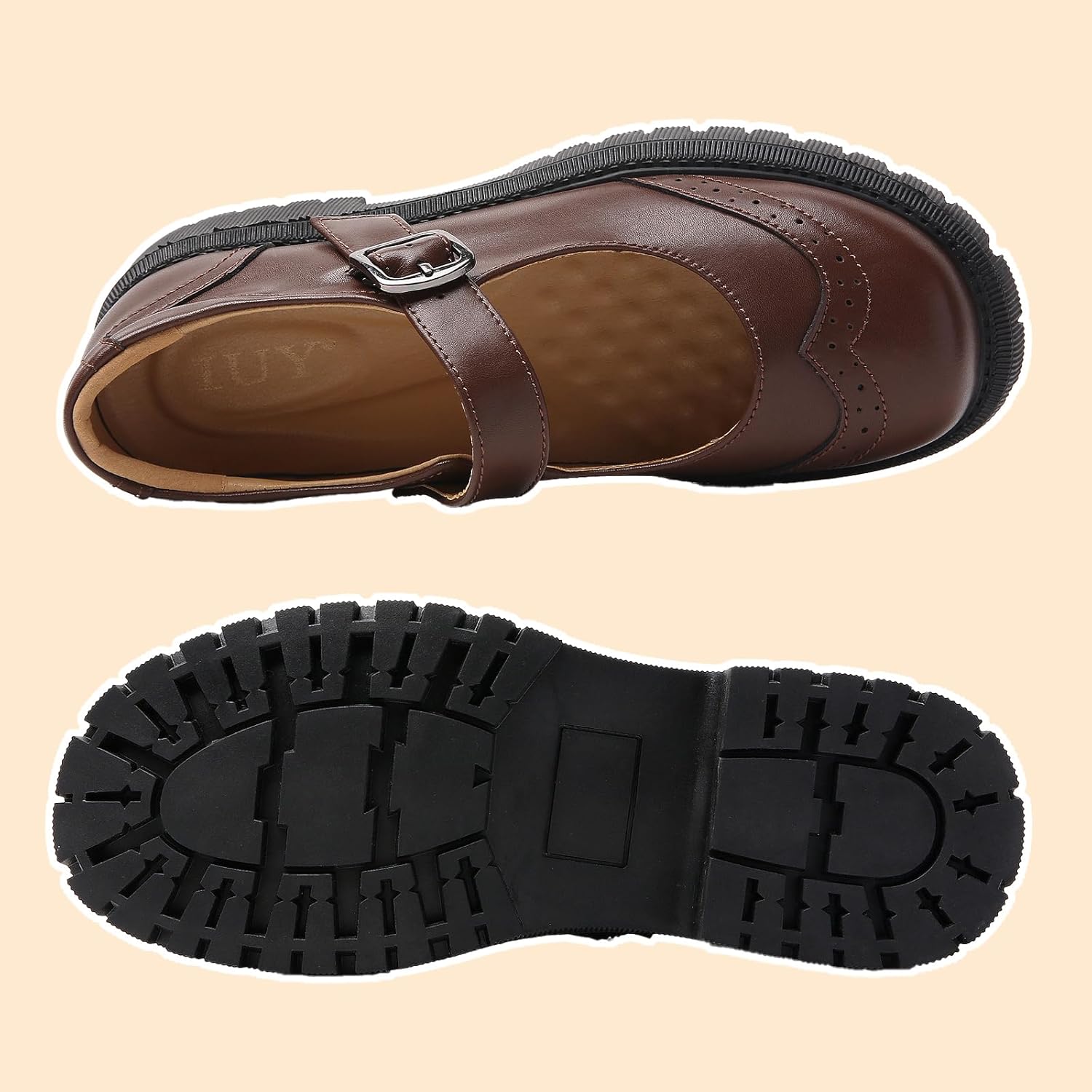 Mary Jane Shoes Women Mary Janes for Women Platform Ladies Non Slip Chunky Maryjane Flats Shoe Casual Dress Comfortable School Shoes - Image 6