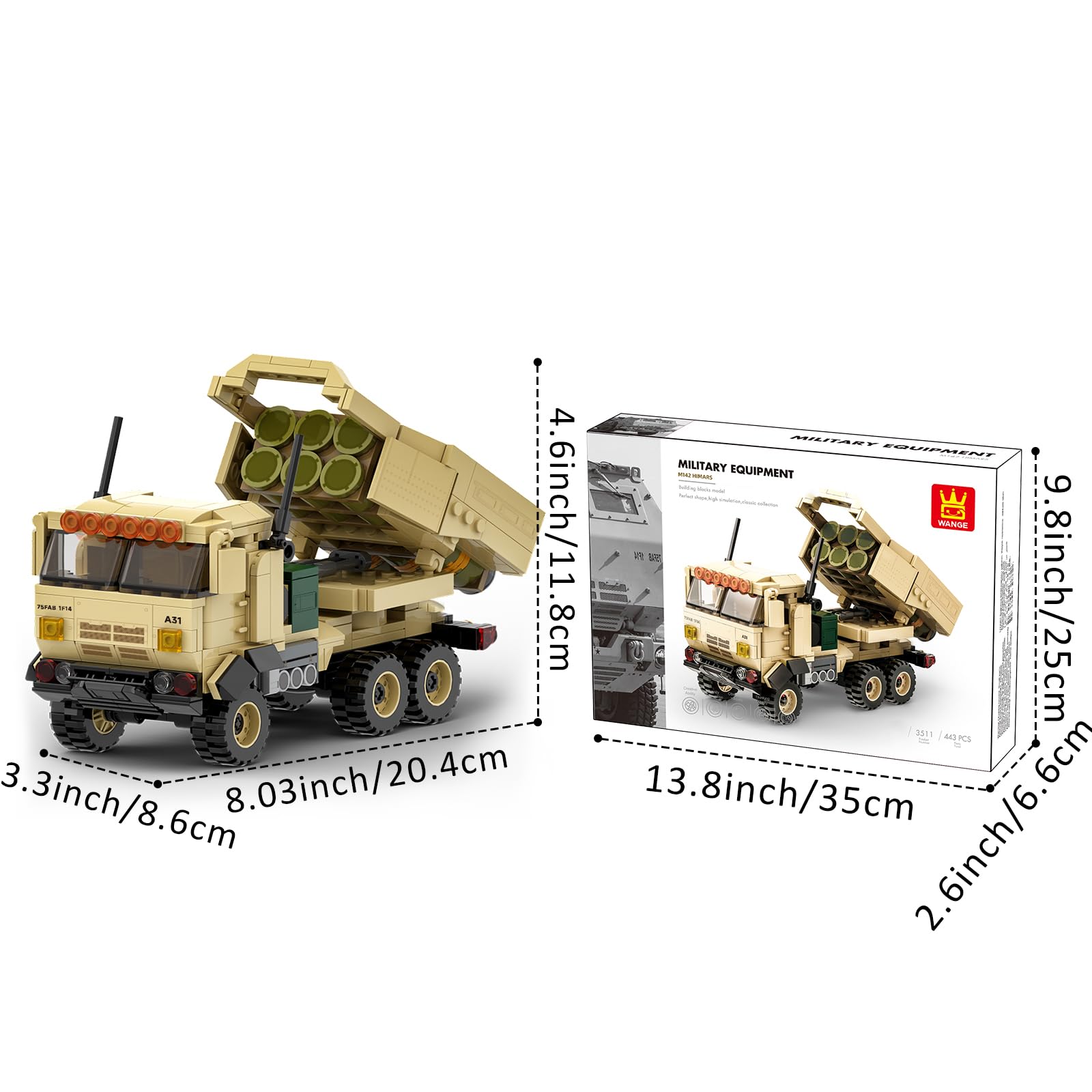 MEIEST Militärfahrzeug Bausteine Sets, gepanzerter Modell Ziegel Set Hochdetaillierter Satz für Militär Enthusiast, Jugendliche und Erwachsene (M142 HIMERS)