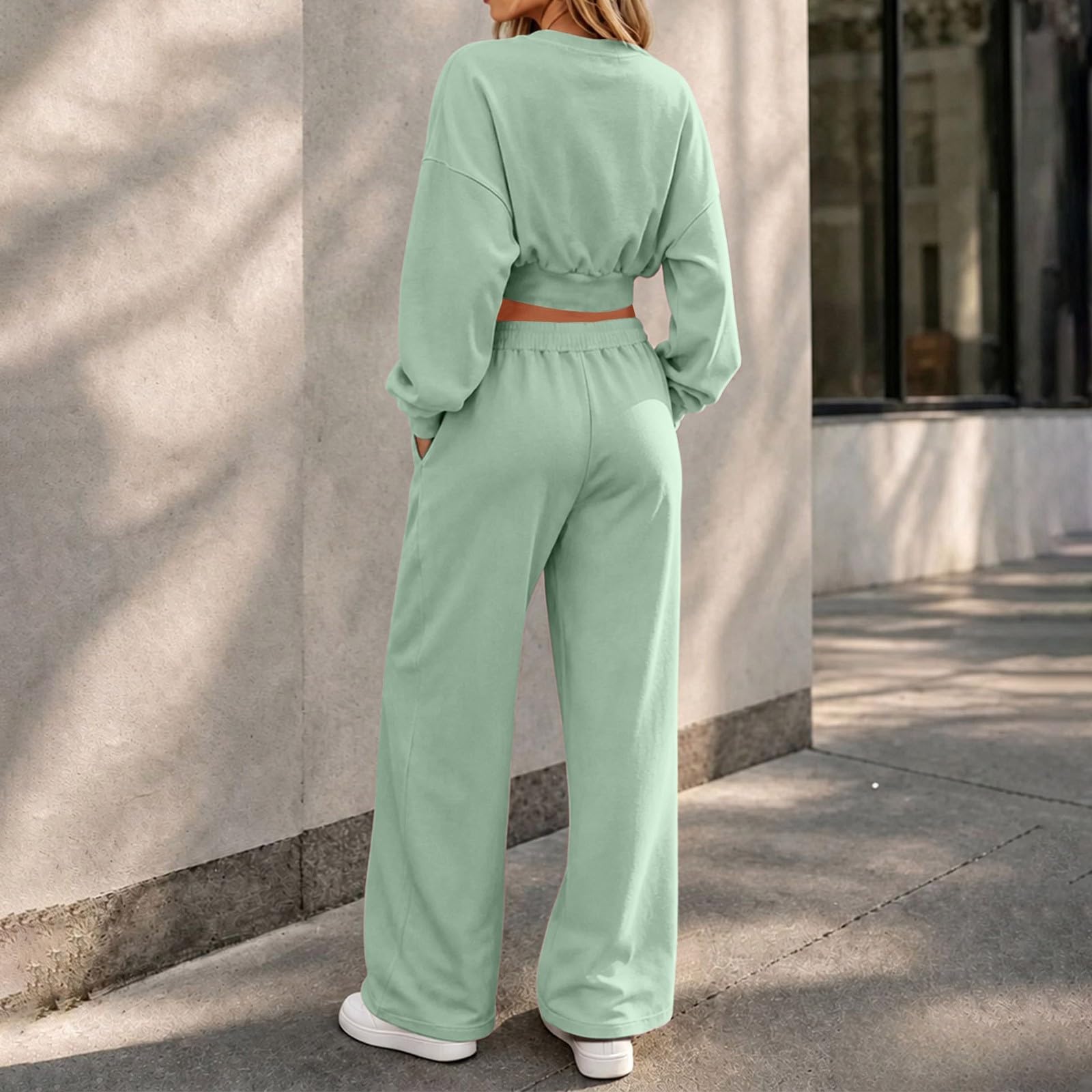 LUCKME Tuta Sportiva Donna Felpa e Pantaloni Completo Ginnastica Fitness