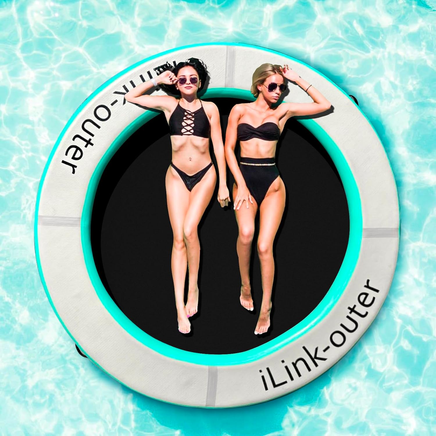 Round Floating Ring,Inflatable Floating Water Hammock,Round Floating Ring for Lakes, Inflatable Raft Platform for Pool and Lake