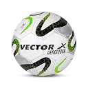 Vector X Venomous PVC Machine Stitched Indoor/Outdoor Water-Resistant Football + Pump with Butyl Bladder, White-Green, Size 5, Suitable for Match and Training for Adults 15+ Years gallery image