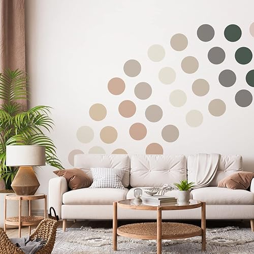 50 calcomanías neutras de puntos bohemios  Decoración de pared de círculos pastel para cuarto de bebé, habitación de niños  murales de vinilo de disponible en Yaxa Peru