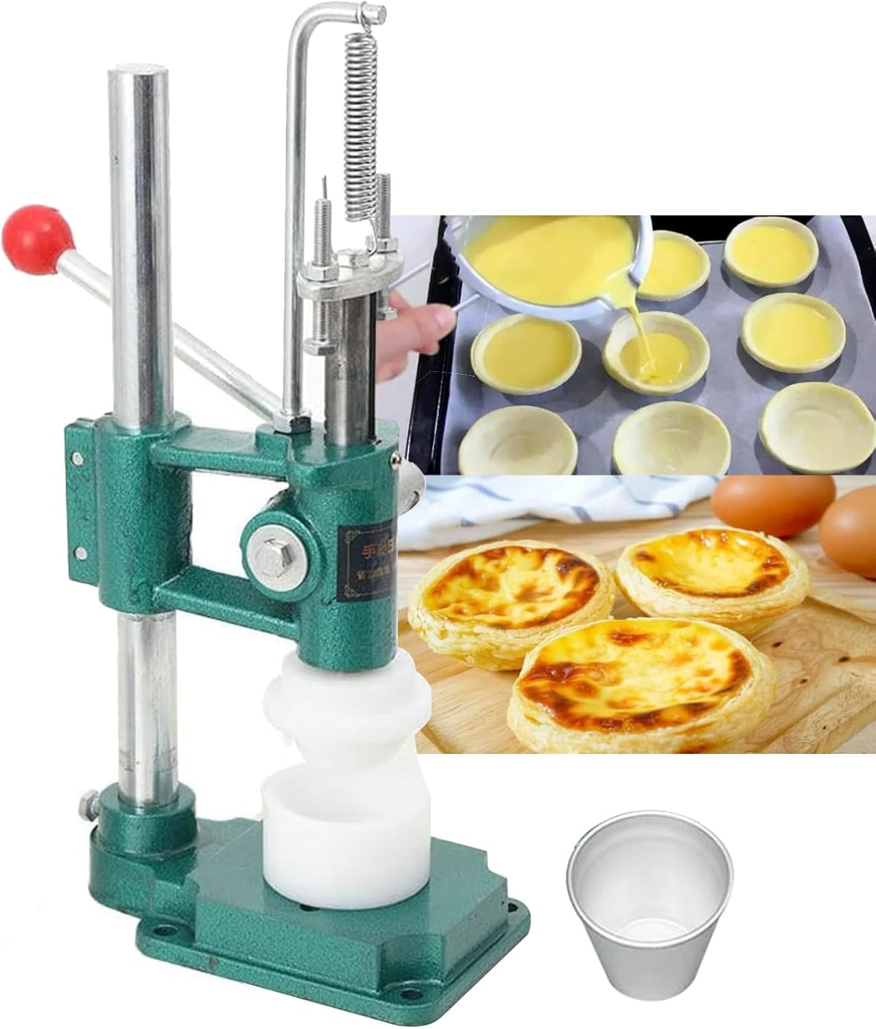 Egg Tart Pressing Machine, Manual Egg Tart Shell Making Machine, Commercial Egg Tart Molds Custard Tart Shell Mold, Hand Press Egg Tart Skin Tool, for Baking Tarte Pie Waffle Shells B08