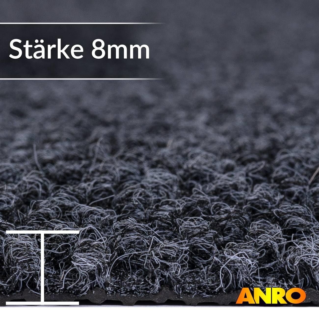 ANRO Appel Fußmatte Schmutzfangmatte rutschfest Grau 150x90 cm