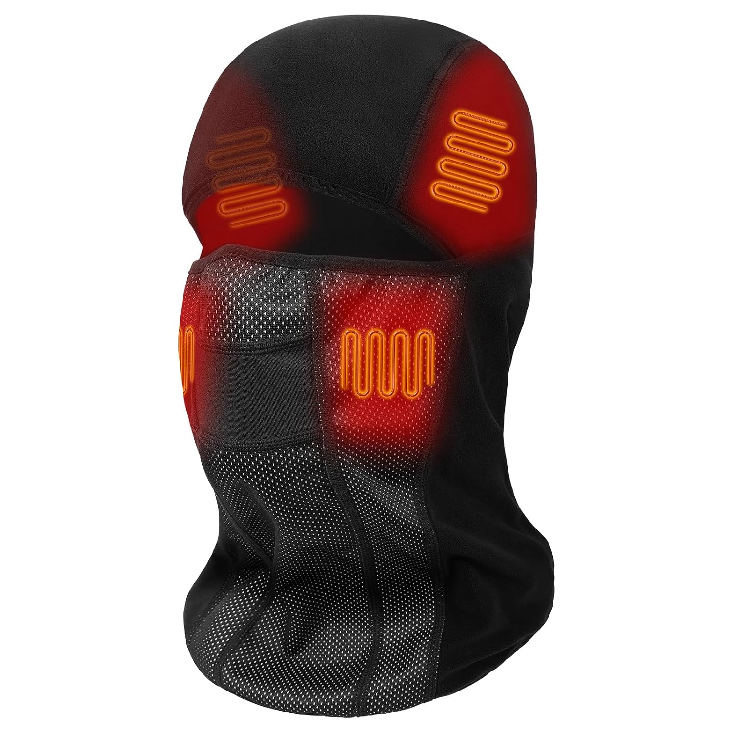 Heated Balaclava Women Men Fleece Ski Mask Balaclava Winter Shiesty Mask Wire Control for Football Motorcycle Hunting Cycling