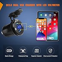 Vista 6 de 2 juegos de paneles de barco marino de 4 cuadras, interruptor basculante de 12 V, interruptor de encendido y apagado, carga rápida 3.0, cargador USB