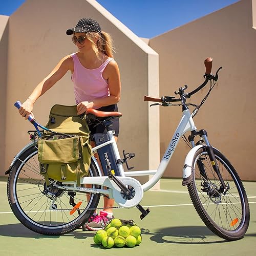 Miniatura 7 de Heybike Cityscape - Bicicleta eléctrica de 350 W, bicicleta eléctrica de crucero urbano de hasta 40 millas, batería extraíble, 7 velocidades y