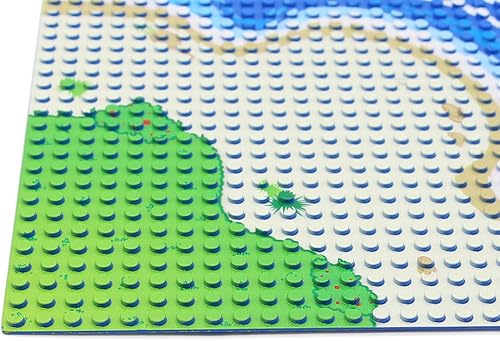 Miniatura 5 de Feleph 4 piezas de placa base azul clásica para la playa de la carretera de la ciudad, la isla del océano de la calle, la placa base de agua de 10 x