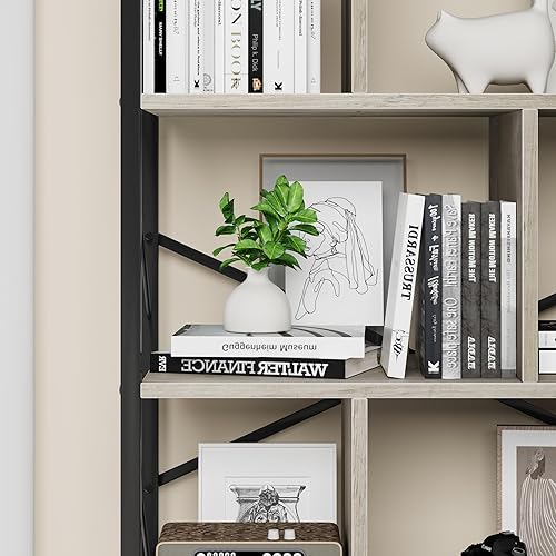 Miniatura 8 de IDEALHOUSE Estantería de 5 niveles con almacenamiento, estante industrial de 61 pulgadas de alto con estantes de exhibición abierta, estantería de 5