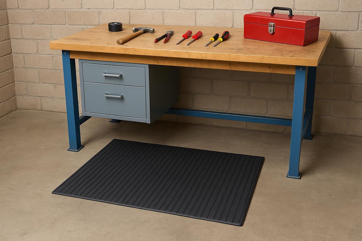 Guardian Air Step Anti-Fatigue Floor Mat, Vinyl, 2'x3', Black, Reduces fatigue and discomfort, Can be easily cut to fit any space - Image 7