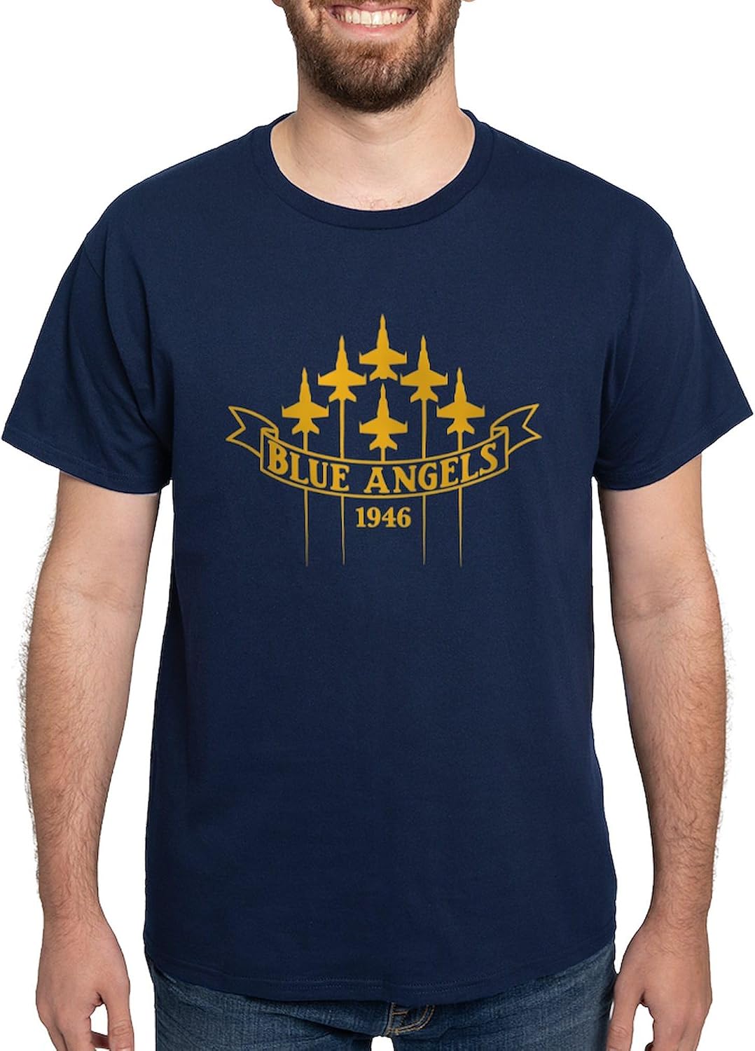 CafePress Blue Angels Fighter Planes Dark T Shirt Men's 100% Cotton, Classic Graphic Dark T-Shirt