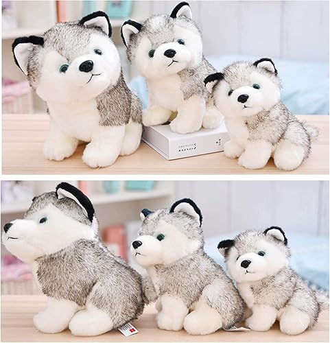 Miniatura 5 de Enhopty Juguetes de peluche Husky Dog de 8 pulgadas para cachorros juguetes de peluche de lobo husky de peluche para cachorros adornos de perro de